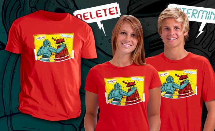 Camisa para hombre Doctor Who Dalek Cybermen FIGHT Rock Sock Em vintage sátira camiseta - Imagen 2 de 2