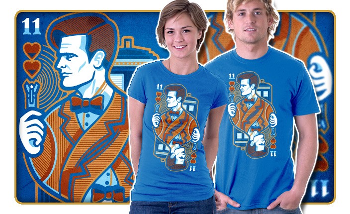 Camisa para hombre Doctor Who 11th of Hearts Cards Matt Smith sátira parodia Teefury NUEVA - Imagen 3 de 3