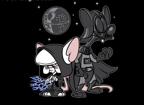 Pinky and the Brain as Star Wars Darth Vader Emperor Satire T-Shirt Männer - Bild 2 von 4