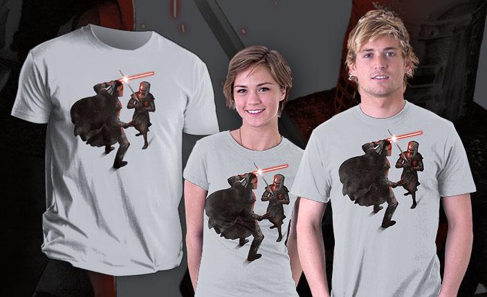 Camisa para hombre Star Wars Darth Vader Battles Santo Grial Caballero Negro Sátira Tefury - Imagen 2 de 2