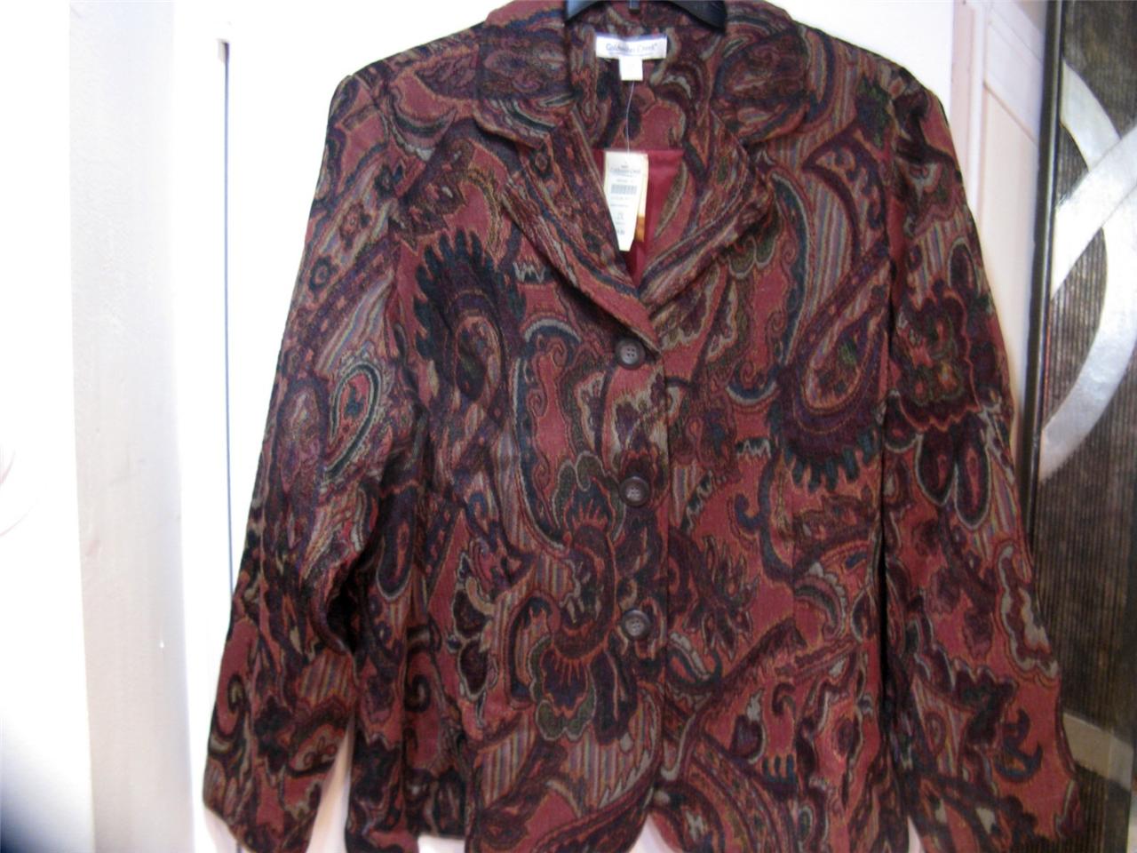 Coldwater creek Women's winter fall spring paisley jacket plus size 2X ...