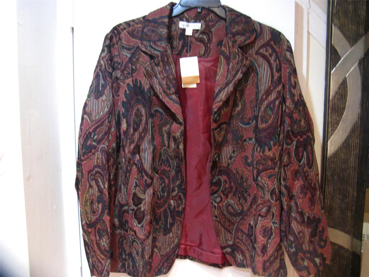 Coldwater Creek Women's Winter Fall Spring Paisley Jacket Plus Size 2X ...