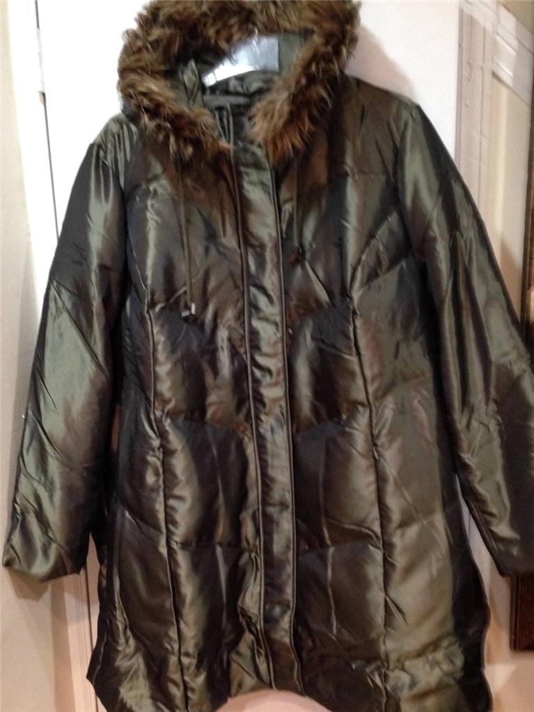 Women's Winter Fur Hooded Chevron Parka Down Coat Jacket Plus Fits Size ...