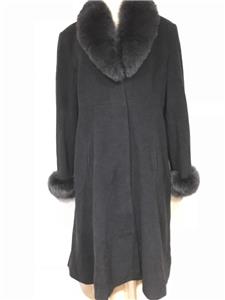 Marvin Richards Women's Winter Church fox fur Wool&Cashmere coat Marvin Richards Women's Winter Church fox fur Wool&Cashmere coat