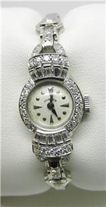 Stunning vintage14K white gold and diamond women\'s Hamilton wristwatch, working Vintage Watch - Vintage Ladies 1950 main image 4
