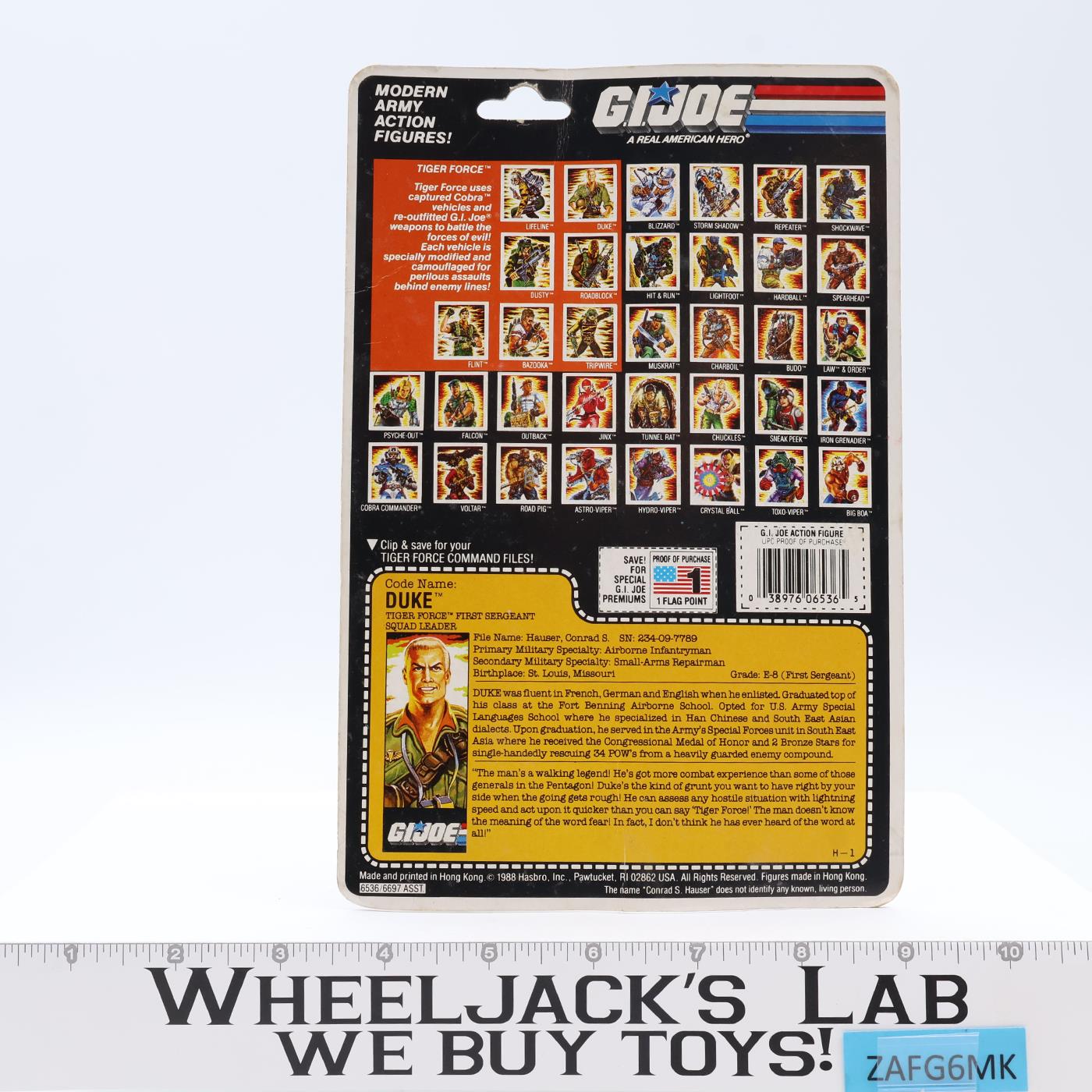 Duke GI Joe Tiger Force 35 Back 1988 Hasbro Vintage Action Figure MOSC