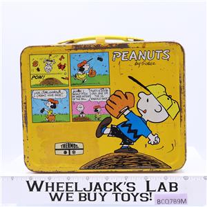PEANUTS Snoopy Charlie Brown Metal Lunch Box ONLY 1965 Vintage
