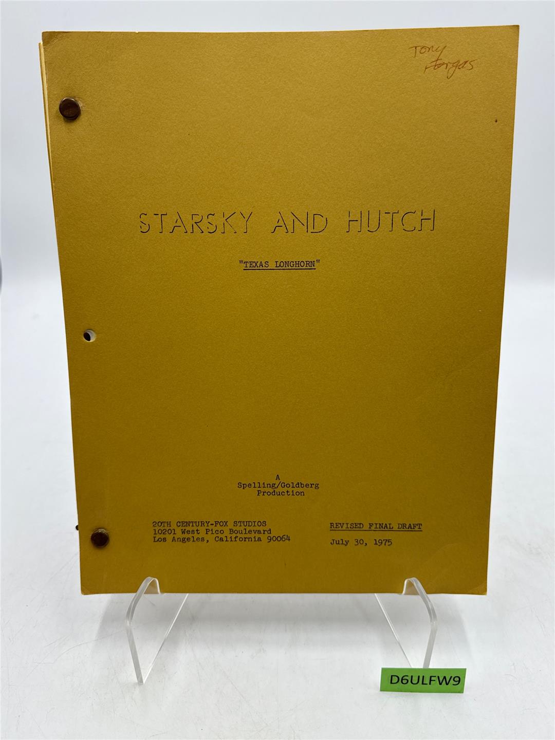Starsky & Hutch TV Script Texas Longhorn Tony Forgas Rev Final Draft July 30,75