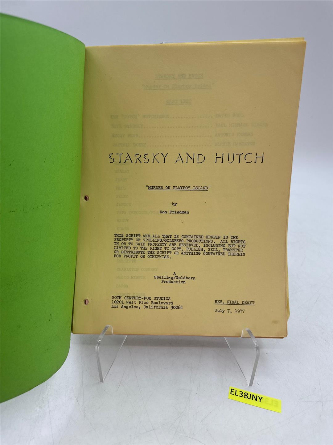 Starsky & Hutch TV Script "Murder on Playboy Island" Rev Final Draft July 7,1977