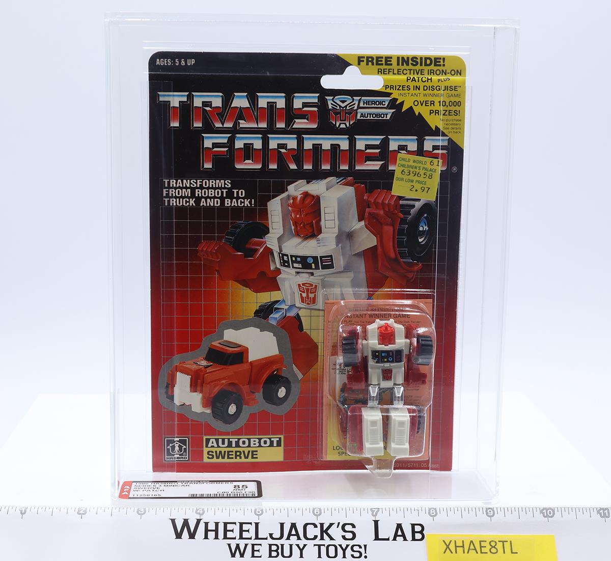Swerve W/ Patch AFA GRADED 85 80/90/90 Transformers 1986 Hasbro NEW SEALED