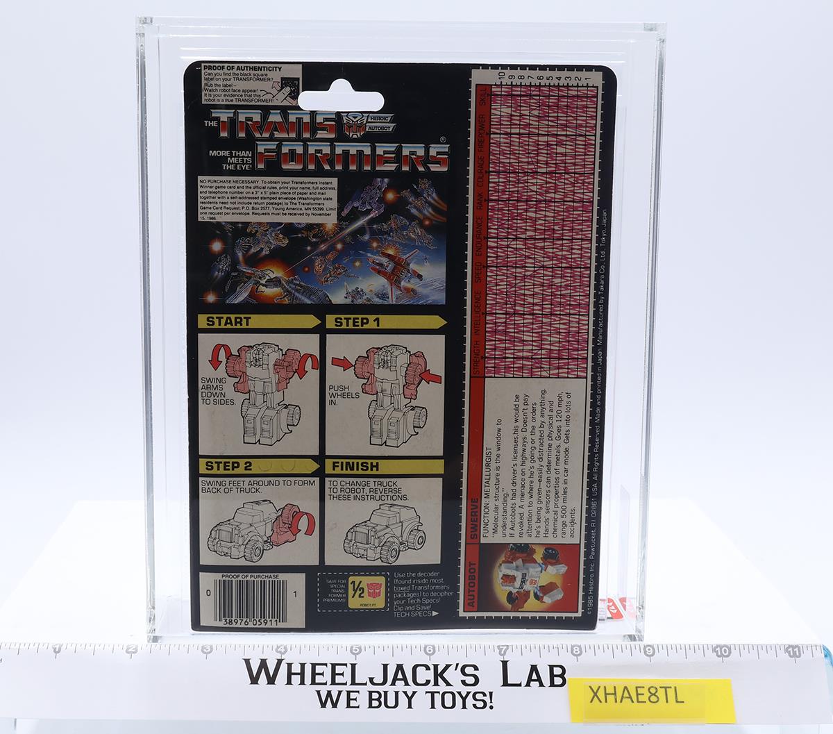 Swerve W/ Patch AFA GRADED 85 80/90/90 Transformers 1986 Hasbro NEW SEALED
