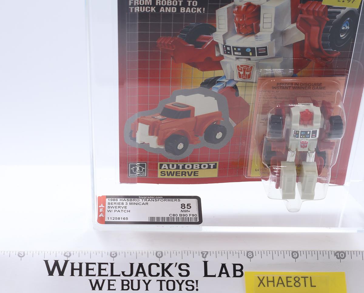 Swerve W/ Patch AFA GRADED 85 80/90/90 Transformers 1986 Hasbro NEW SEALED