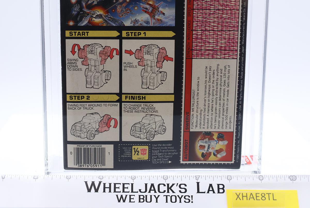 Swerve W/ Patch AFA GRADED 85 80/90/90 Transformers 1986 Hasbro NEW SEALED