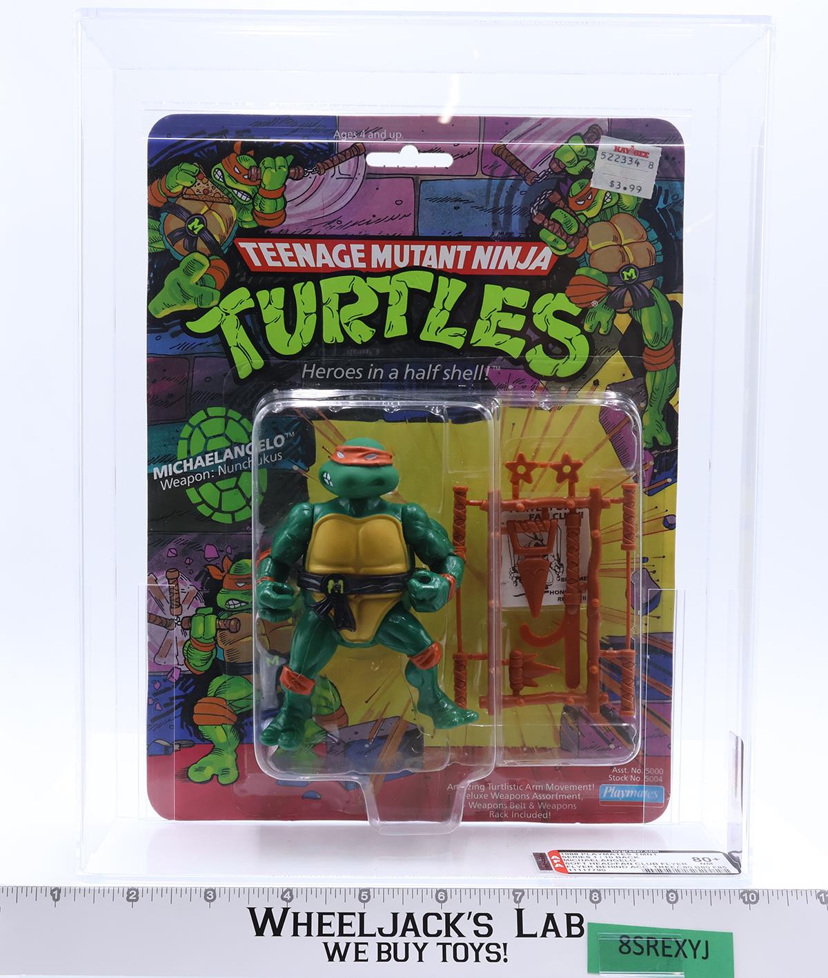 Michaelangelo Soft Head Fan Club Flyer 80+ 80/80/85 TMNT 10-Back Playmates NEW