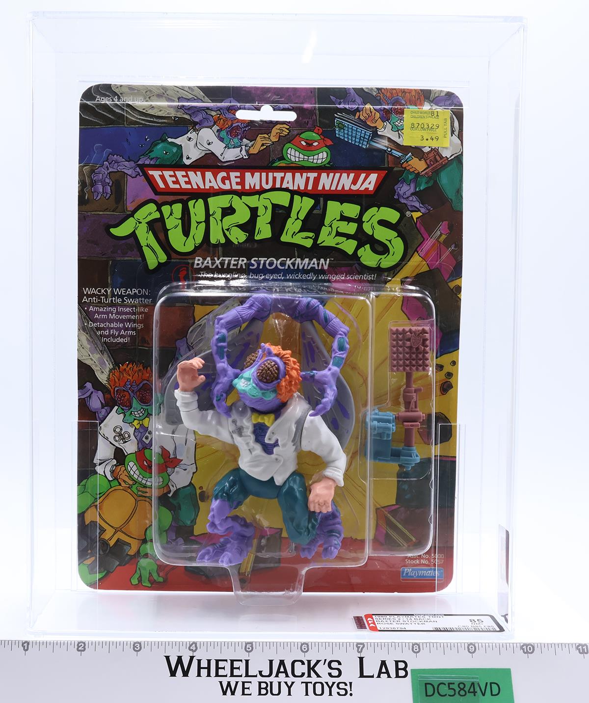 Baxter Stockman Rose Swatter AFA GRADED 85 80/85/85 TMNT 14-Back Playmates NEW