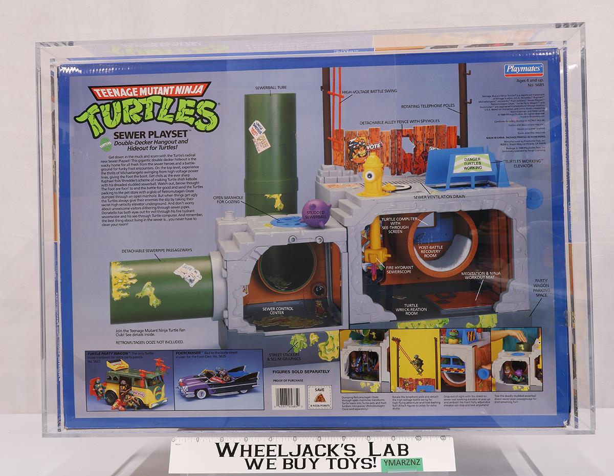 Sewer Lair Playset AFA GRADED 80 TMNT 1989 Playmates NEW SEALED