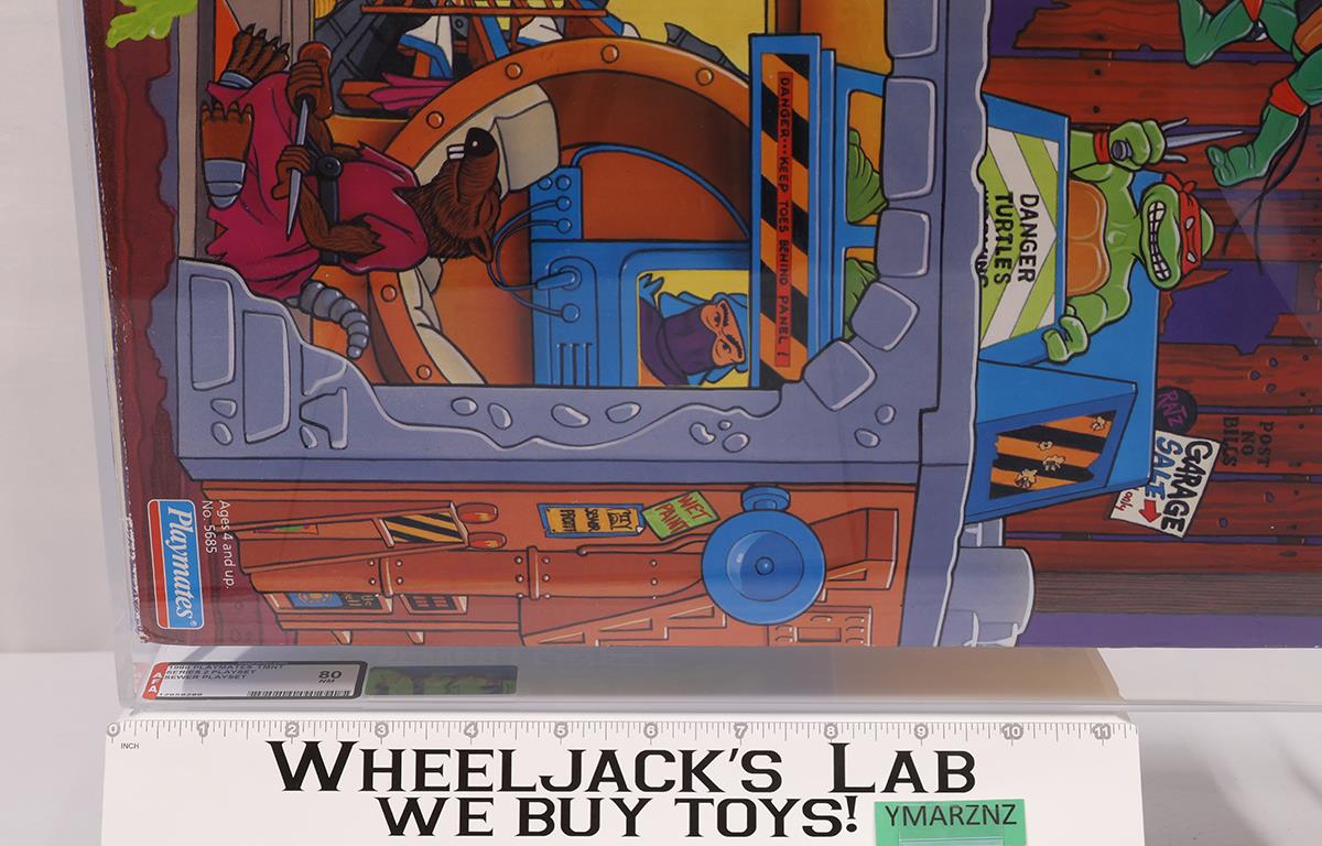 Sewer Lair Playset AFA GRADED 80 TMNT 1989 Playmates NEW SEALED