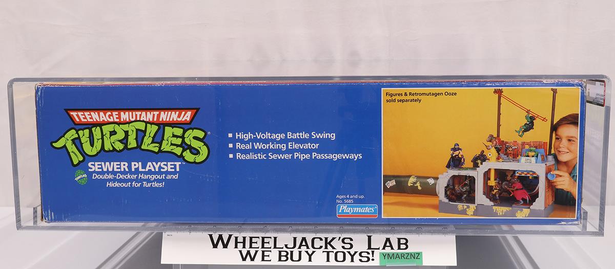 Sewer Lair Playset AFA GRADED 80 TMNT 1989 Playmates NEW SEALED