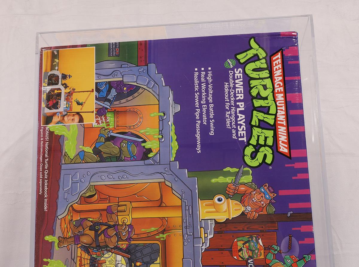 Sewer Lair Playset AFA GRADED 80 TMNT 1989 Playmates NEW SEALED