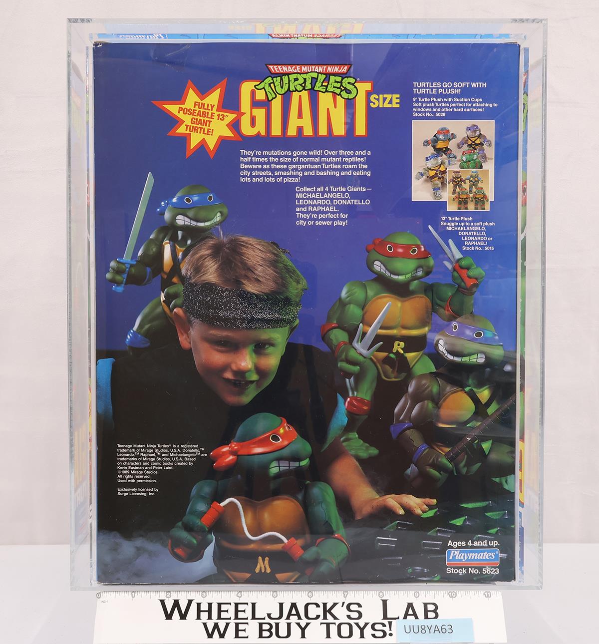 Giant Leonardo AFA GRADED 80 80/75/90 TMNT 1990 Playmates Figure NEW ...