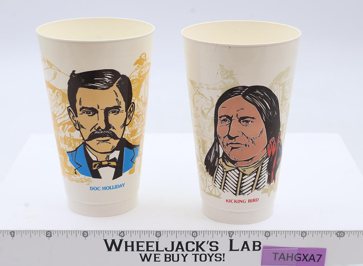 Doc Holiday + Kicking Bird Wild West 1973 7-11 Vintage Plastic Slurpee Cup