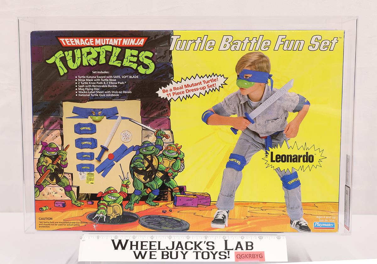 Leonardo Turtle Battle Fun Set AFA HIGHEST GRADED 85 POP 1 TMNT Playmates NEW