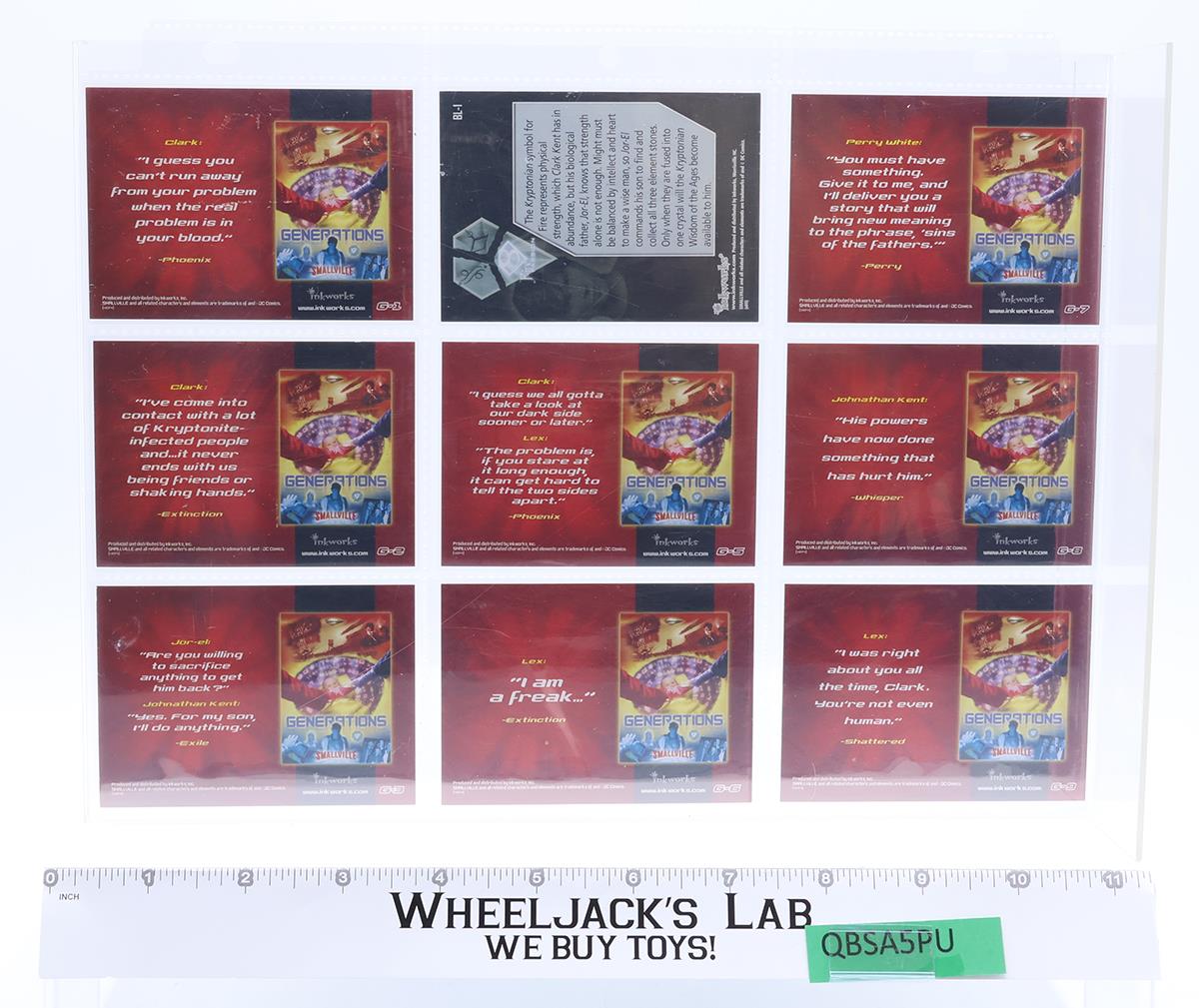 Generations Complete Foil Chase Set 1-9 Smallville Inkworks Cards