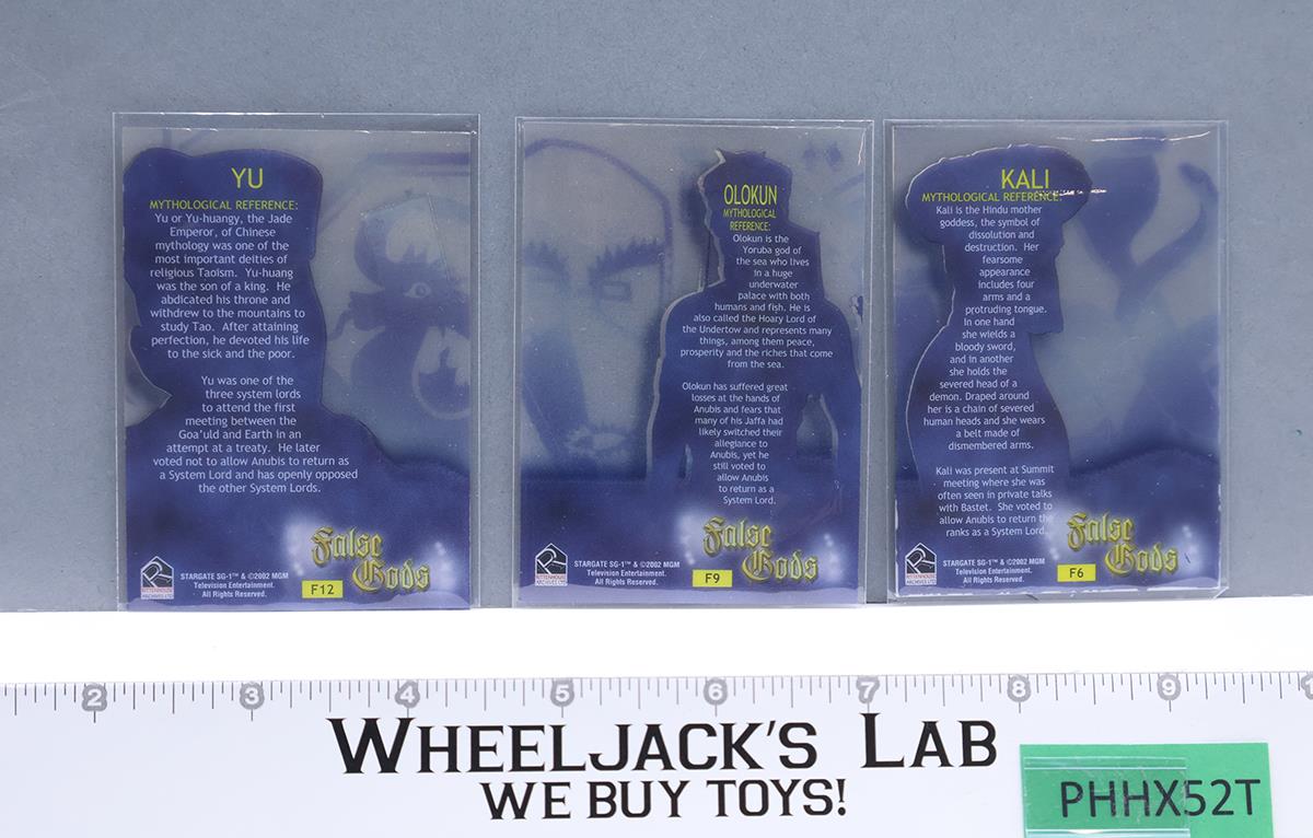 Set of 3 False Gods Stargate SG-1 2002 Rittenhouse Olokun Kali Yu Cards