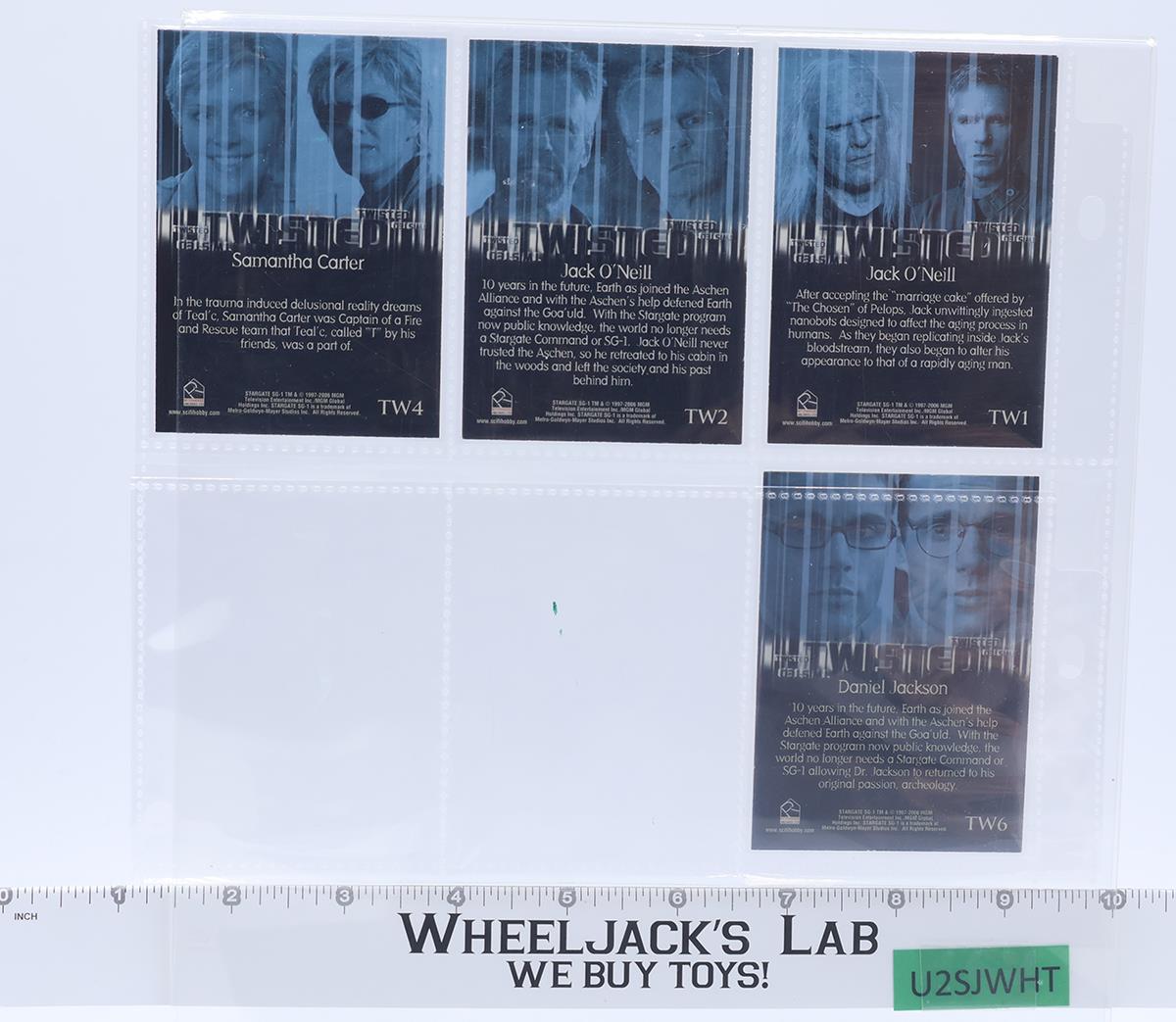 Set of 4 Stargate SG-1 Twisted Rittenhouse Cards TW1 TW2 TW4 TW6