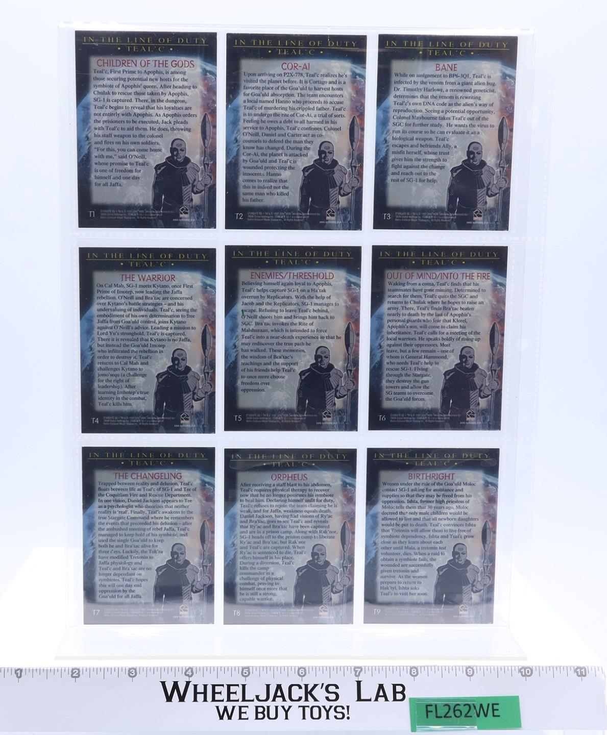 Teal'C Complete Chase Set 1-9 Stargate In the Line of Duty Rittenhouse Cards