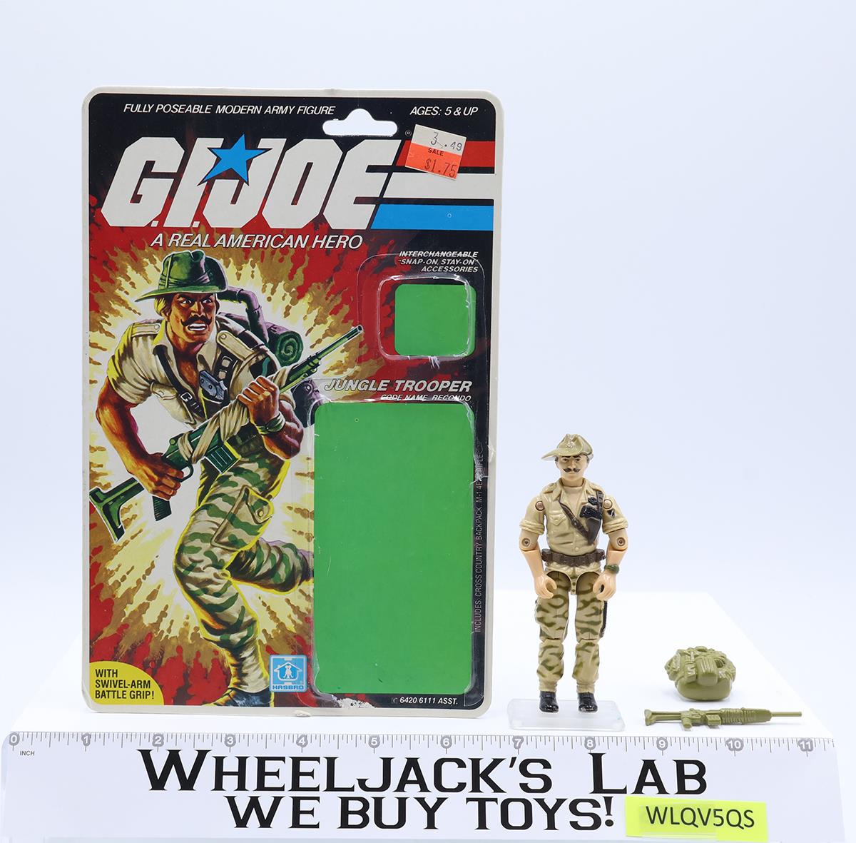 Recondo 100% Complete W/ Cardback 34 V1 GI Joe 1984 Action Figure Vintage Hasbro