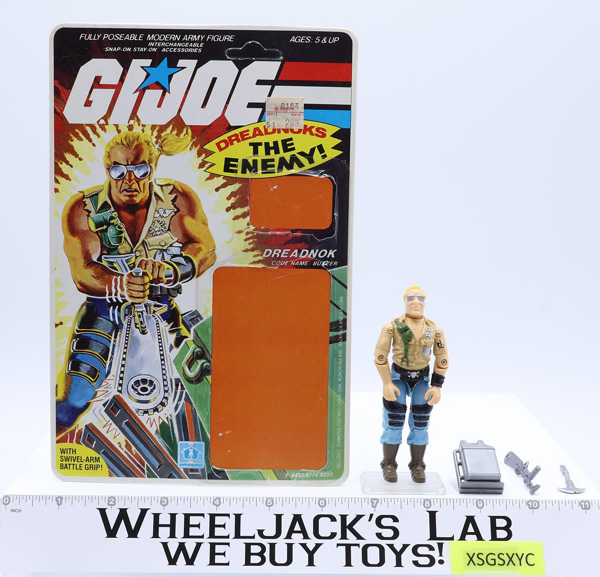 Buzzer V1 100% Complete W/34 CARDBACK 1985 GI Joe Hasbro Action Figure