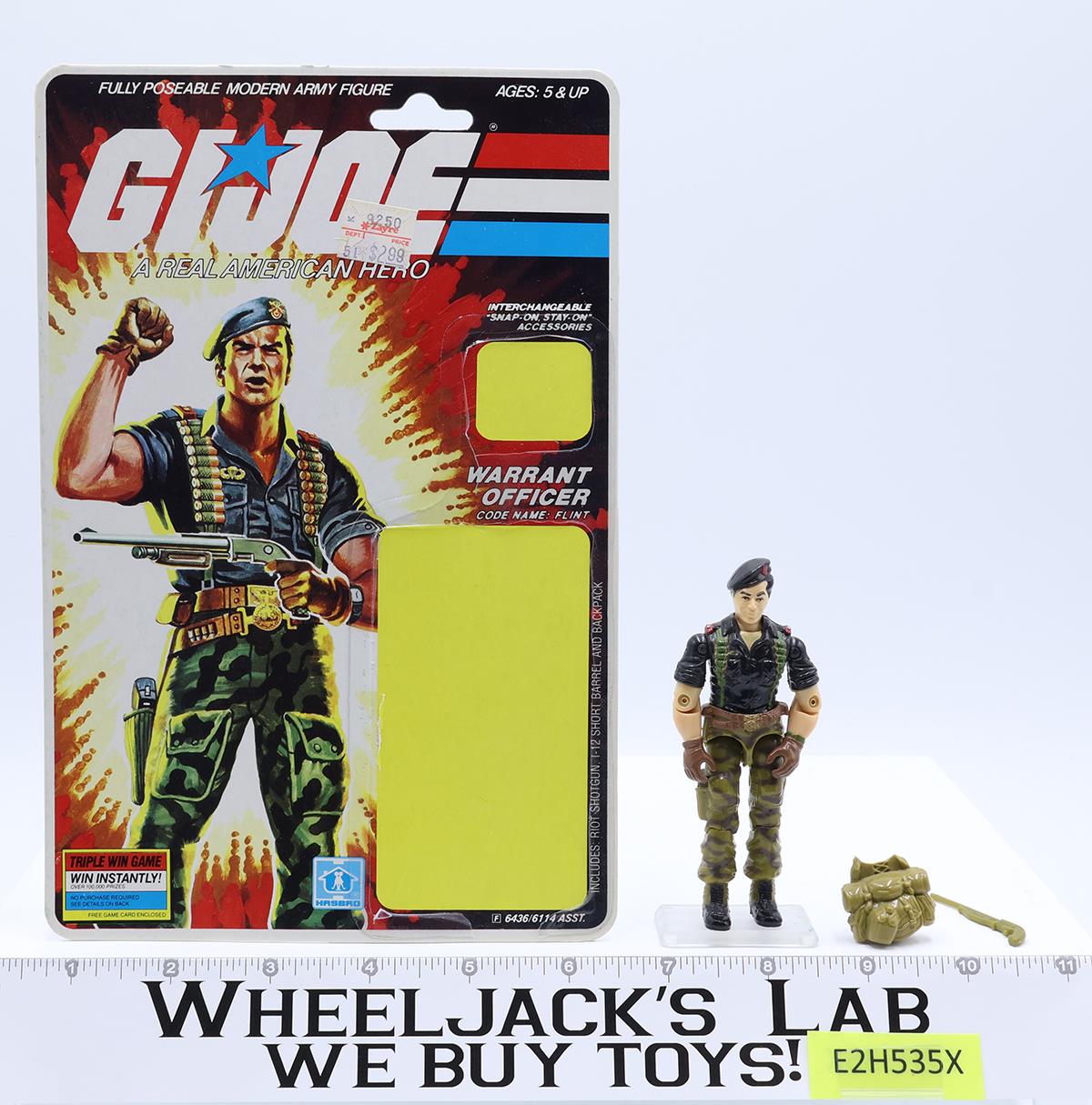 Flint V1 100% Complete W/ 34 Cardback 1985 G.I. Joe Hasbro Vintage Action Figure