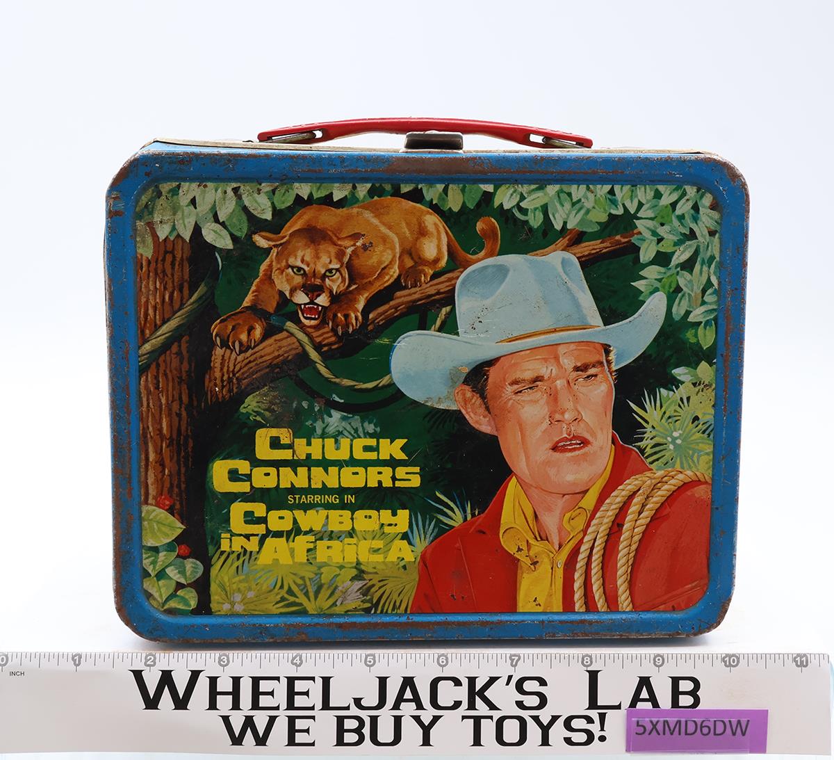 Chuck Connors Starring In Cowboy In Africa Metal Lunch Box 1968 King-Seeley