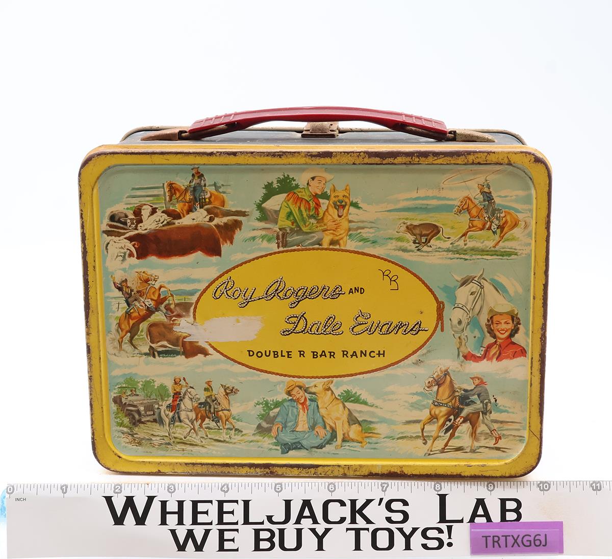 Roy Rogers and Dale Evans Double R Bar Ranch Metal Lunch Box ONLY 1950s Vintage