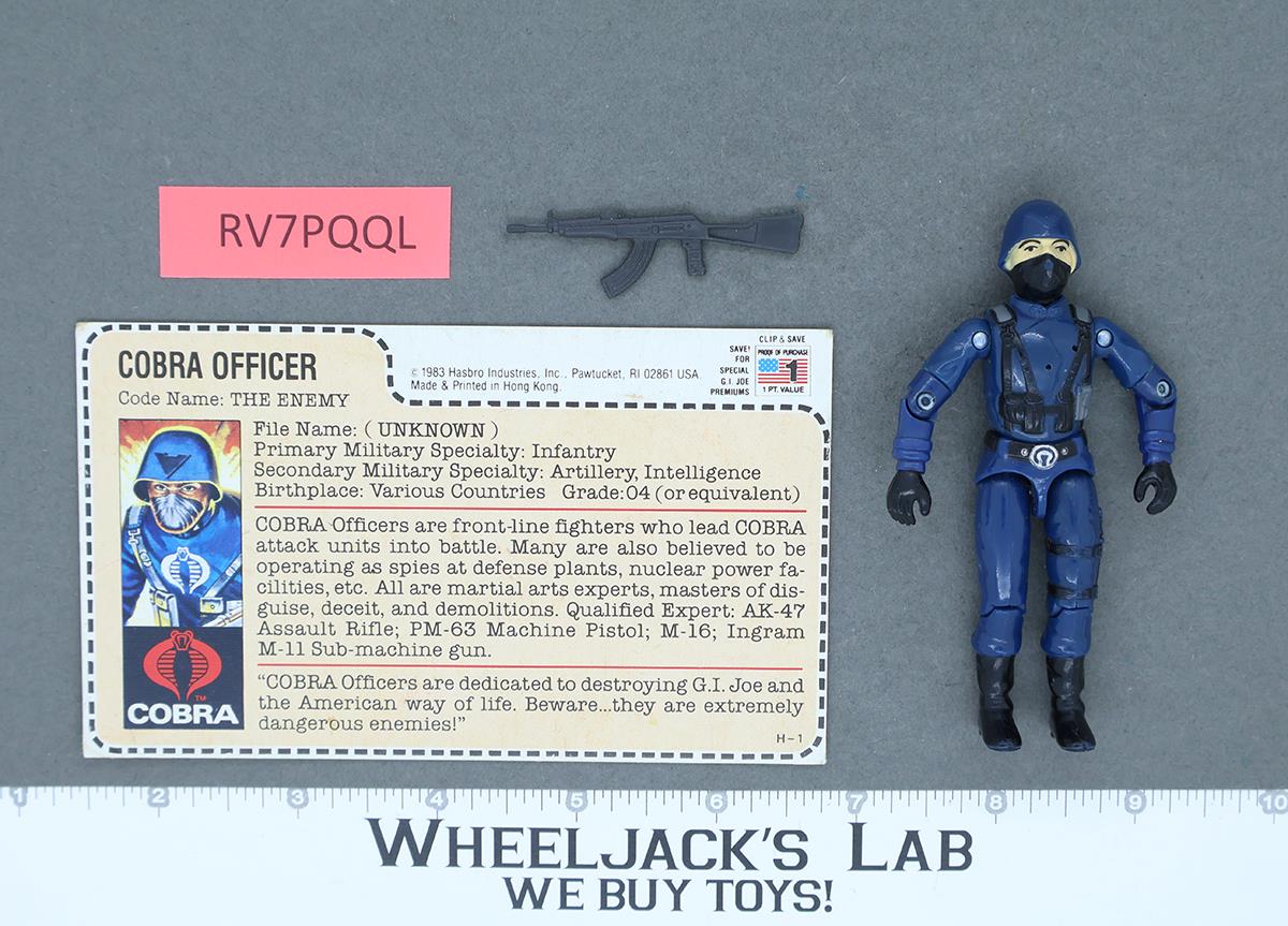 Cobra Officer V1.5 RED CARD BACK Complete G.I. Joe 1983 Hasbro Vintage Figure