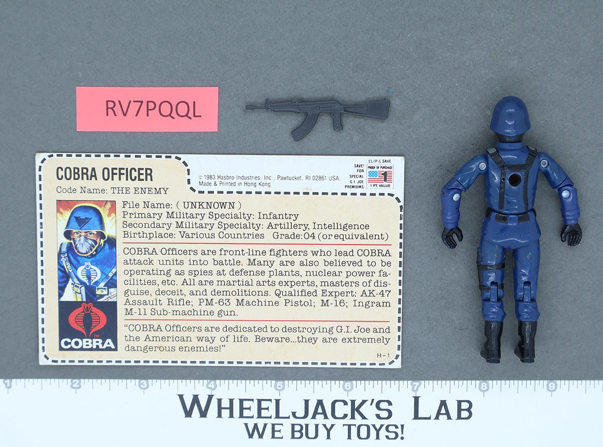 Cobra Officer V1.5 RED CARD BACK Complete G.I. Joe 1983 Hasbro Vintage Figure