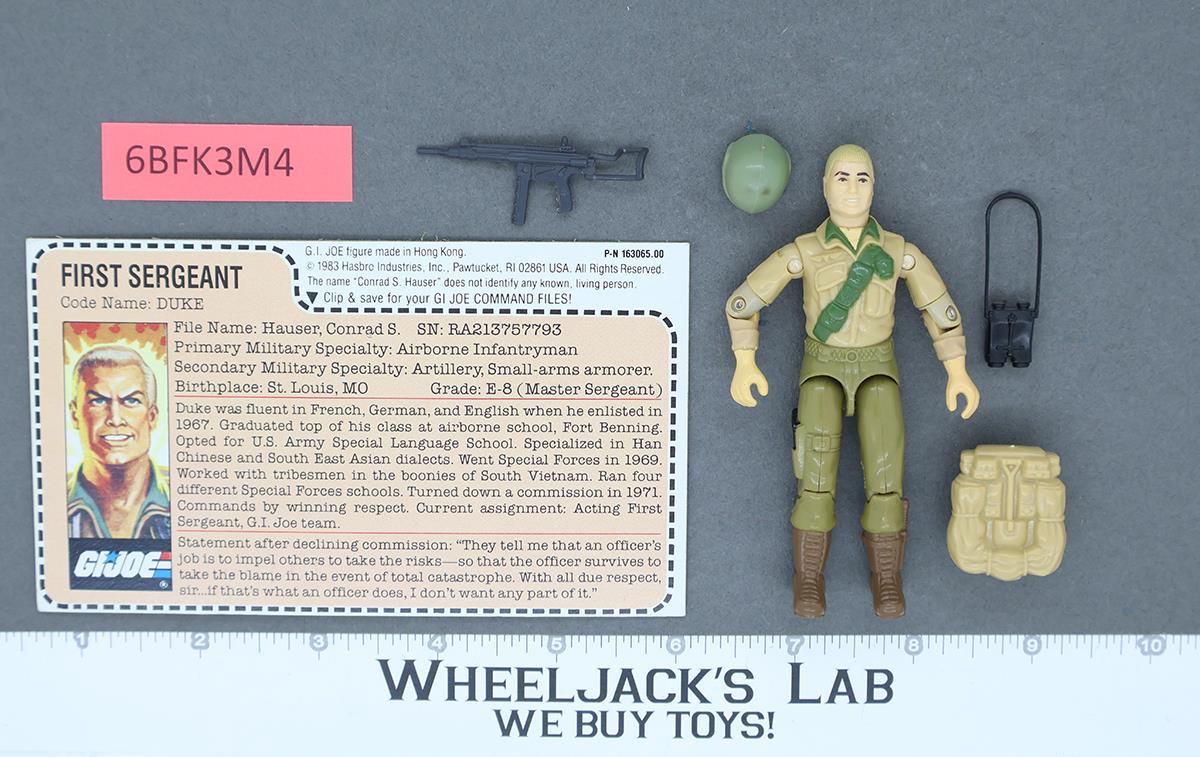 Duke V1 RED CARD BACK 100% Complete G.I. Joe 1983 Hasbro Vintage Action Figure