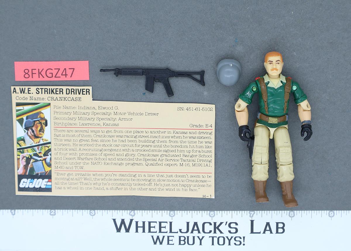 Crankcase V1 RED CARD BACK 100% Complete G.I. Joe 1985 Hasbro Vintage Figure