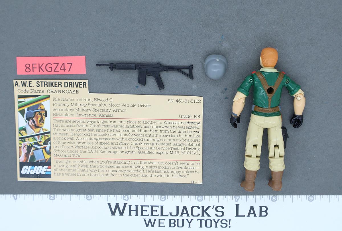 Crankcase V1 RED CARD BACK 100% Complete G.I. Joe 1985 Hasbro Vintage Figure