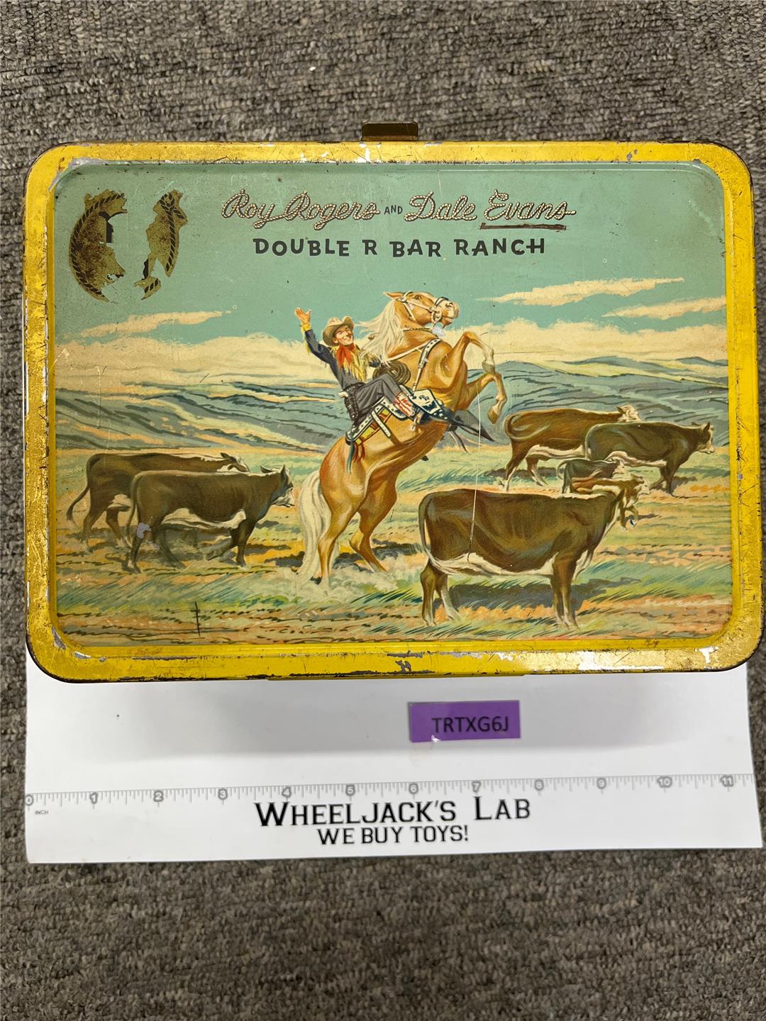 Roy Rogers and Dale Evans Double R Bar Ranch Metal Lunch Box ONLY 1950s Vintage