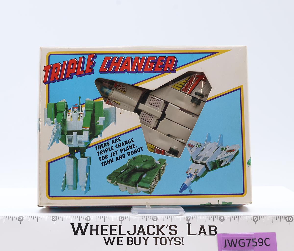 Jet Plane to Tank Triple Changer Vintage Robot Action Figure Made in Taiwan