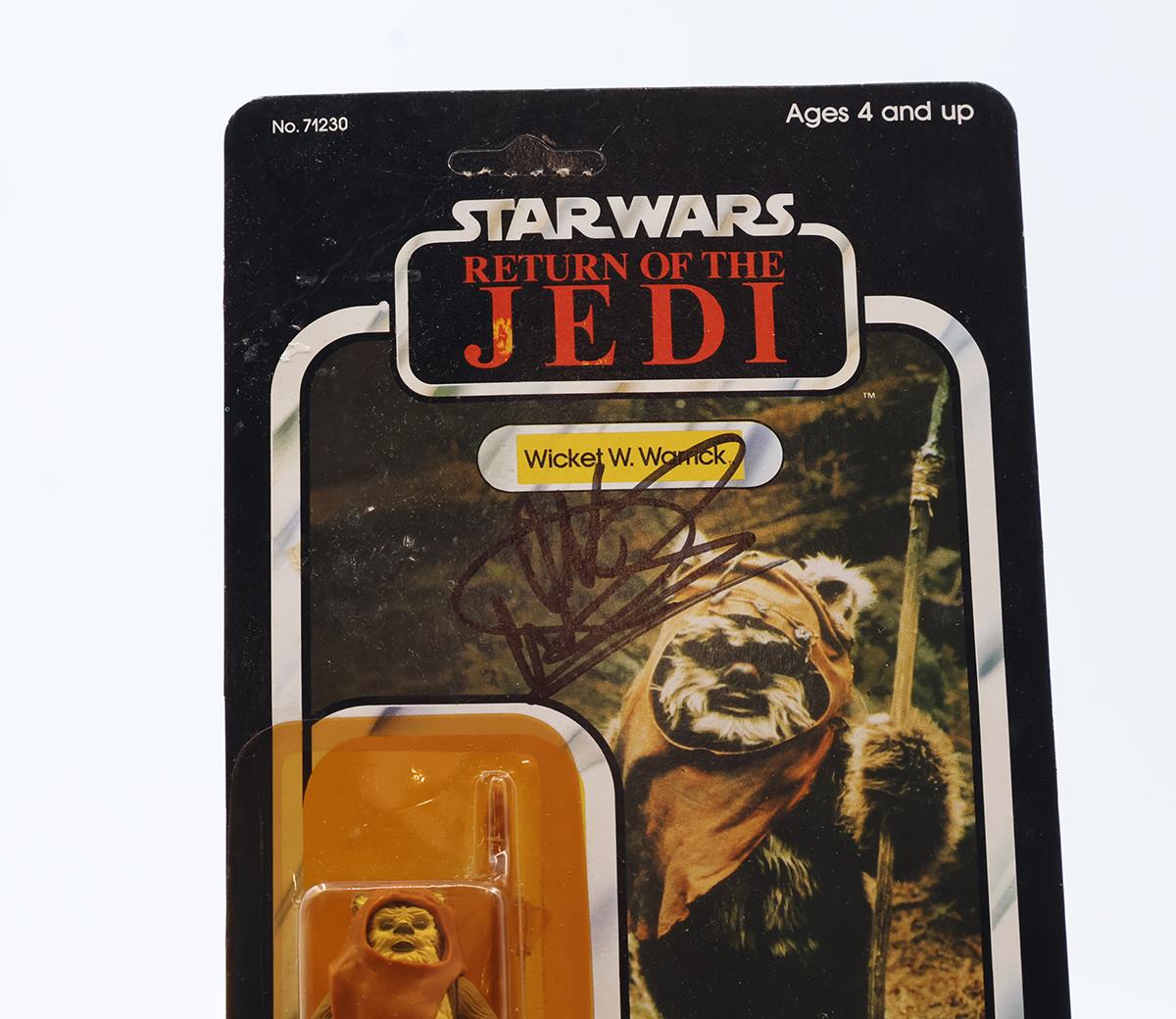 Wicket W. Warrick Ewok AUTOGRAPHED Warwick Davis Star Wars ROTJ Kenner NEW MOSC