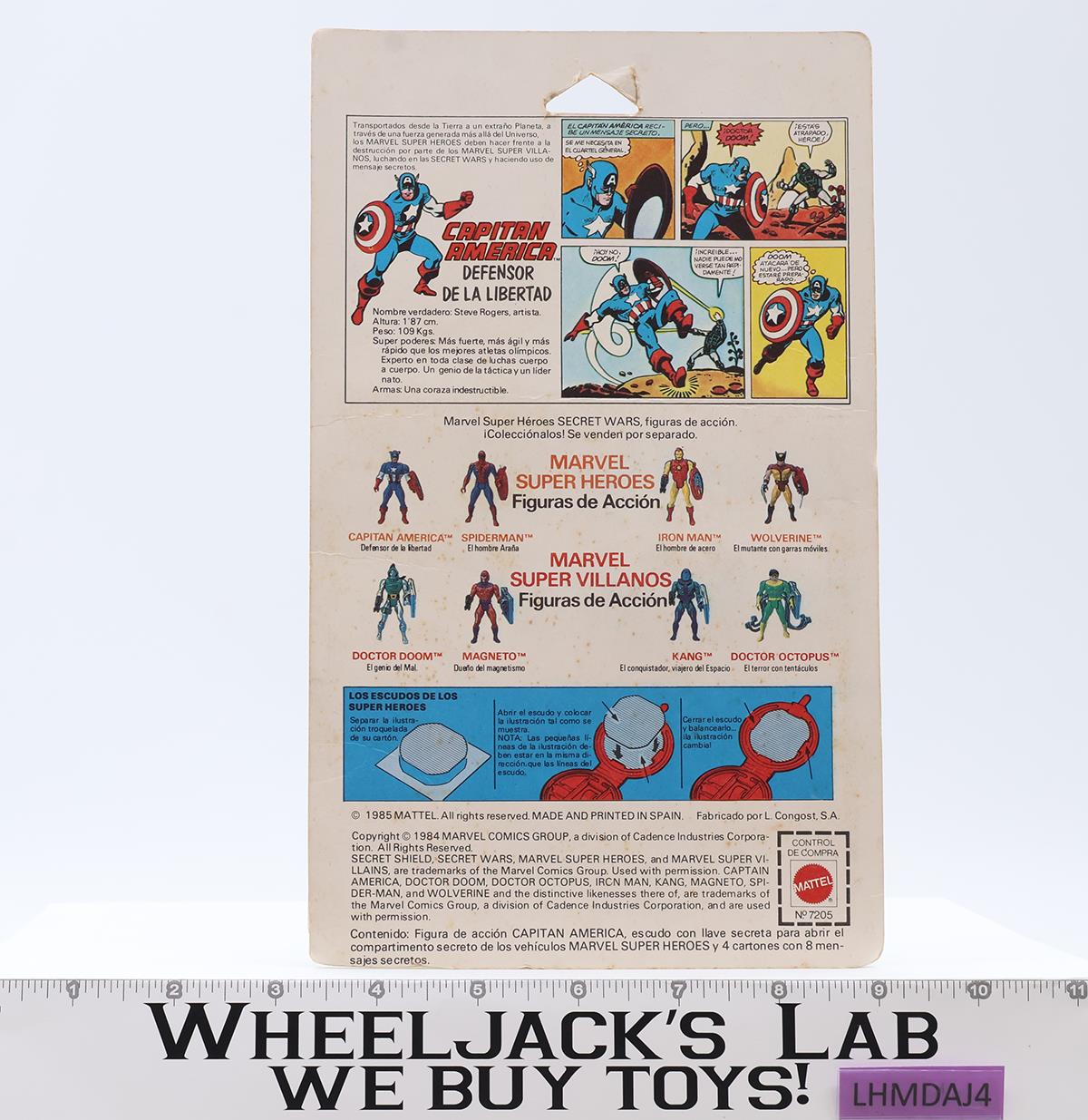 Captain Capitan America SPAIN SPANISH  Marvel Secret Wars 1985 Mattel NEW SEALED