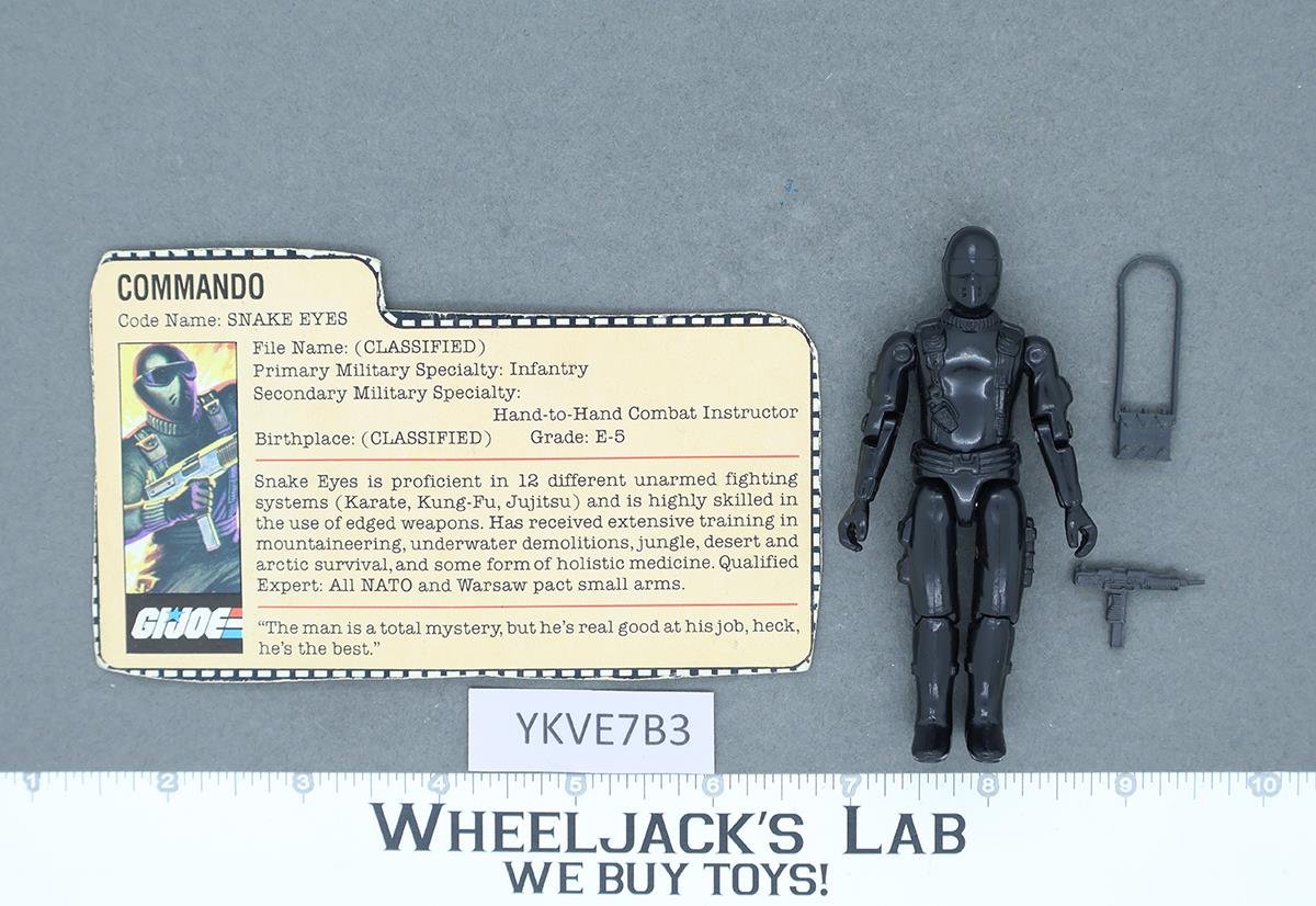 Snake Eyes V1 Straight Arms 100% Complete G.I. Joe 1982 Hasbro Vintage Figure