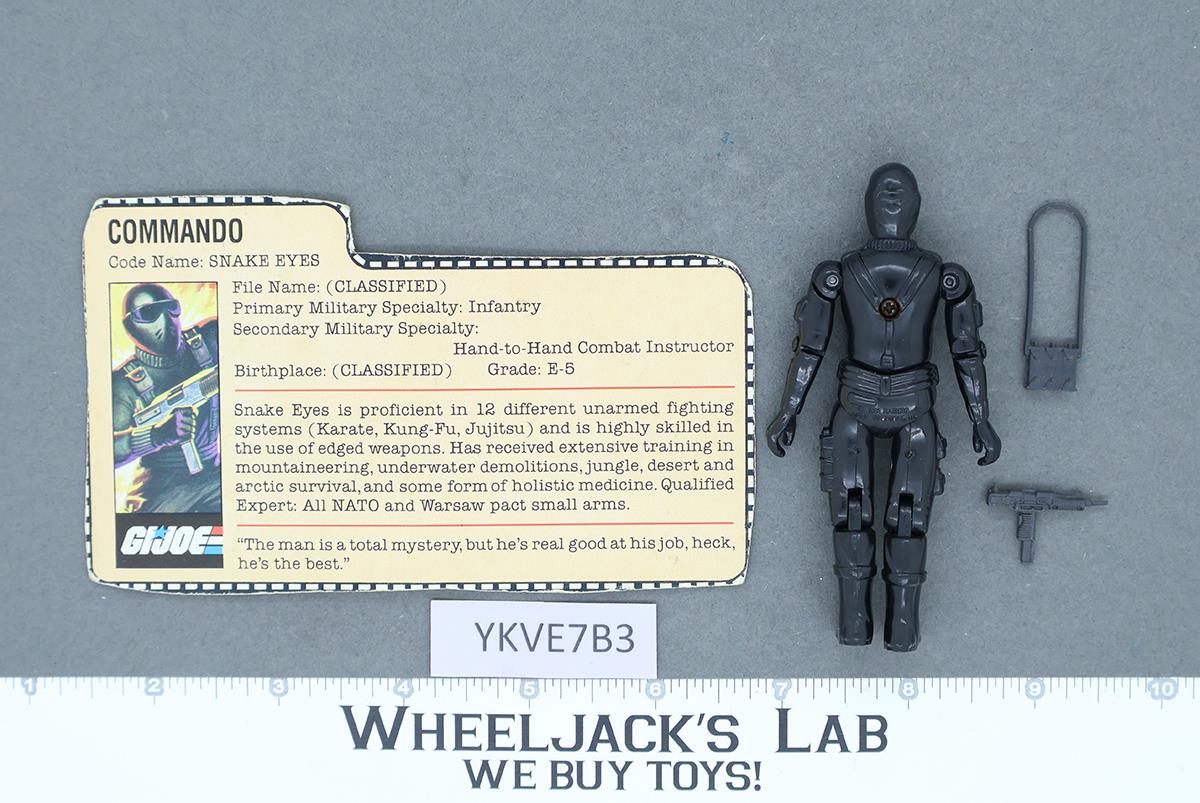 Snake Eyes V1 Straight Arms 100% Complete G.I. Joe 1982 Hasbro Vintage Figure