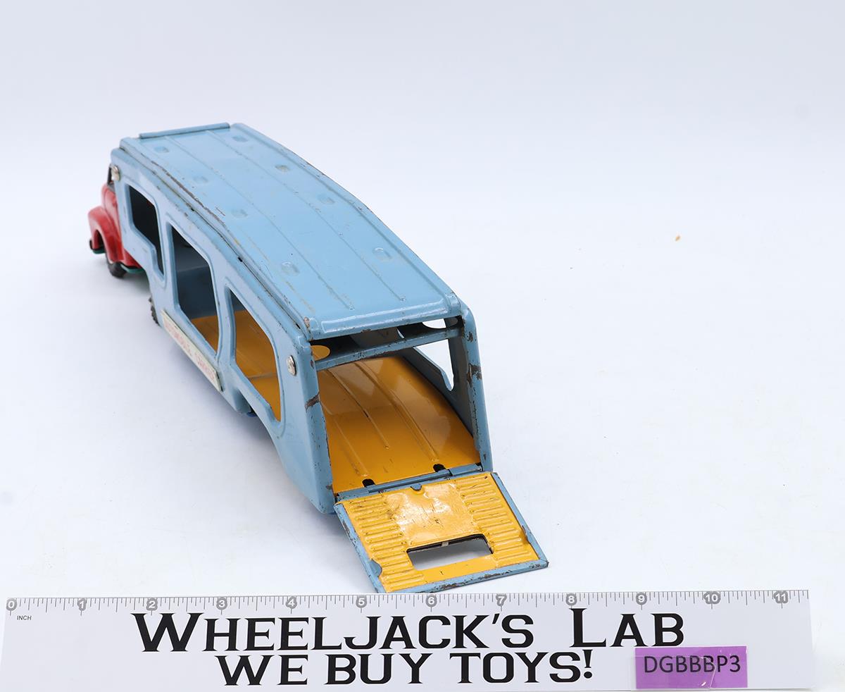 Automobile Carrier Car Hauler Semi Tin Litho Vintage Japan