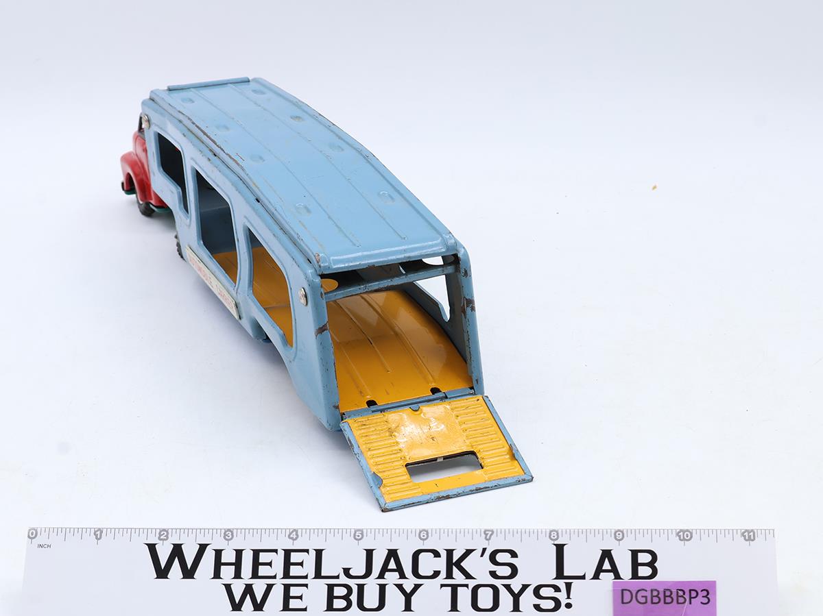 Automobile Carrier Car Hauler Semi Tin Litho Vintage Japan