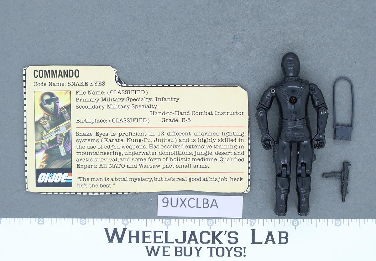 Snake Eyes V1.5 Swivel Arms 100% Complete G.I. Joe 1983 Hasbro Vintage Figure
