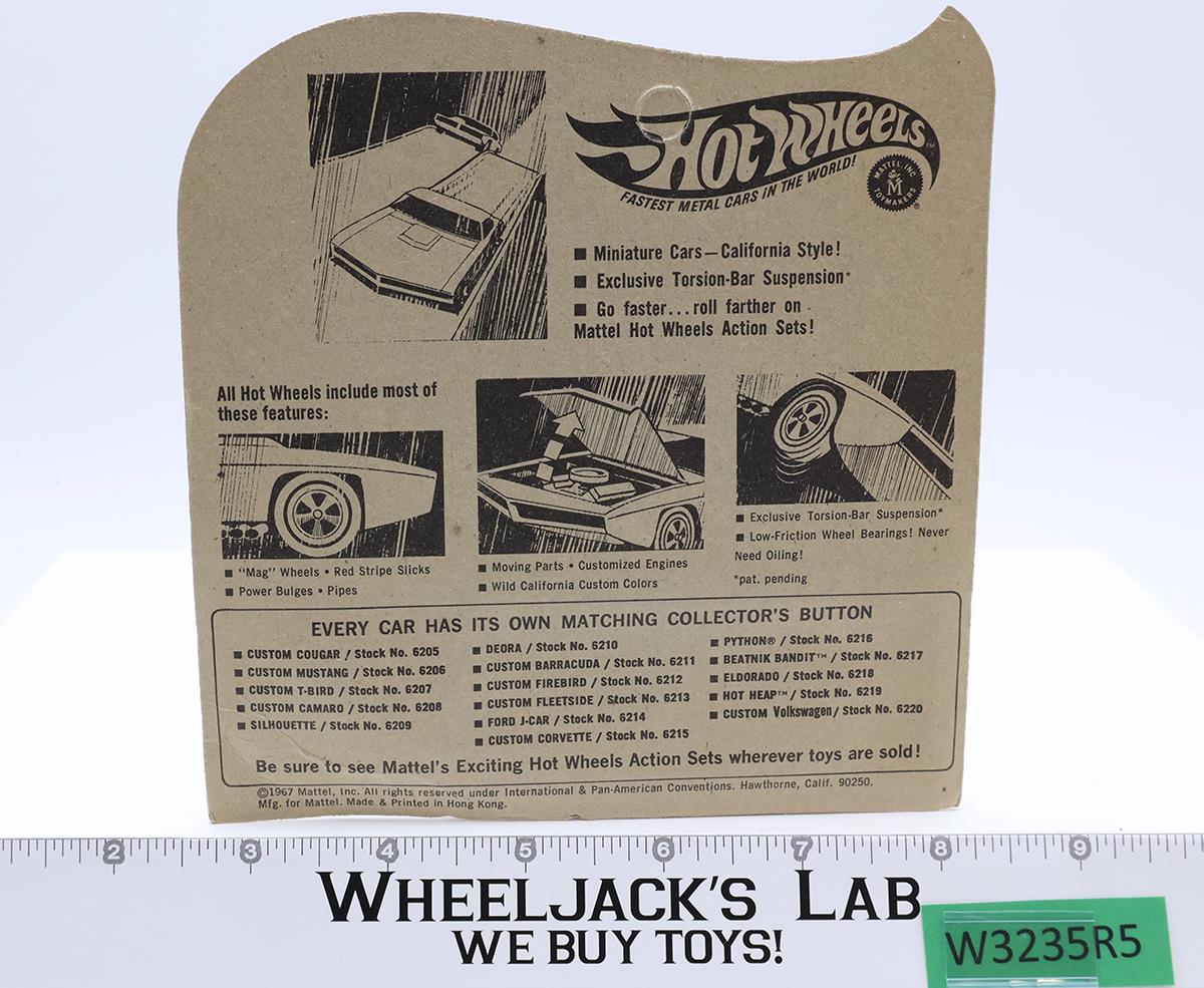 Python Orange Hot Wheels 1968 Mattel Vtg Redline RL WHITE INT Blister MOSC